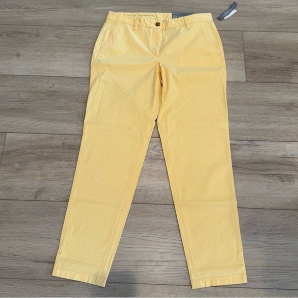 Talbots‎ Relax Ankle Length Cotton Stretch Girlfriend Chinos Butter Yellow 6 NWT